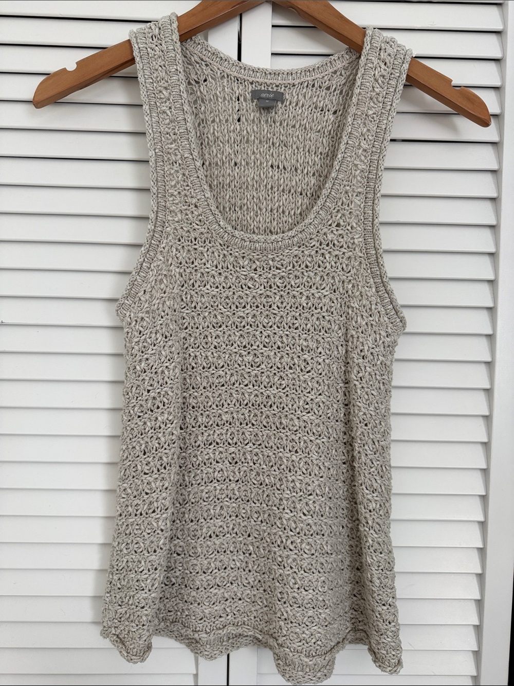 Crochet Knit Aerie Tank Top - Cream